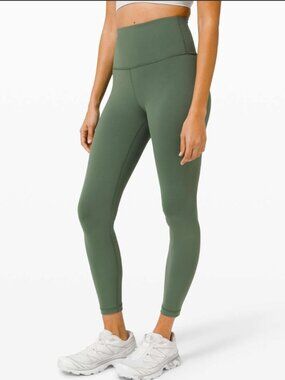 Lululemon Wunder Train HR Tight 25' Women's 4 Green Contour Fit Gym Run LW5DZRS